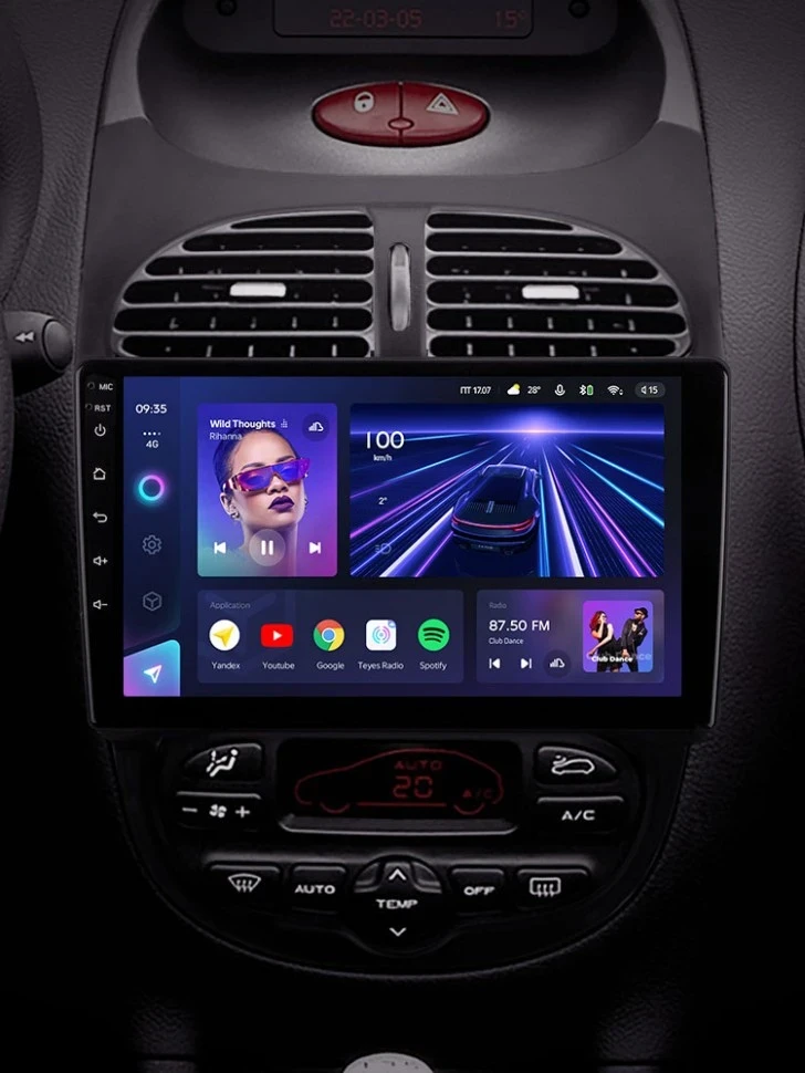 Штатная магнитола Teyes CC3 4/32 Peugeot 206 (1998-2012) F1