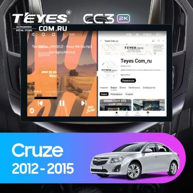 Штатная магнитола Teyes CC3 2K 6/128 Chevrolet Cruze J300 J308 (2012-2015) F2 (13") (черная)