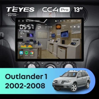 Штатная магнитола Teyes CC4 Pro 8/128 Mitsubishi Outlander 1 (2002-2008) F2 (13")