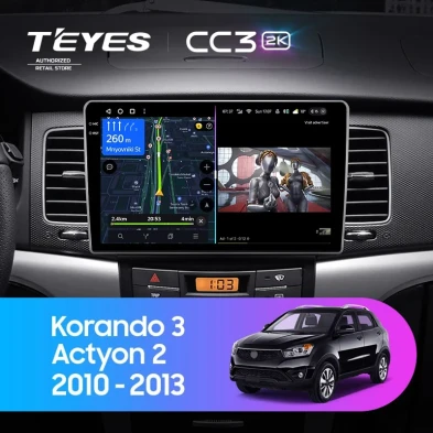 Штатная магнитола Teyes CC3 2K 6/128 SsangYong Korando 3 Actyon 2 (2010-2013)