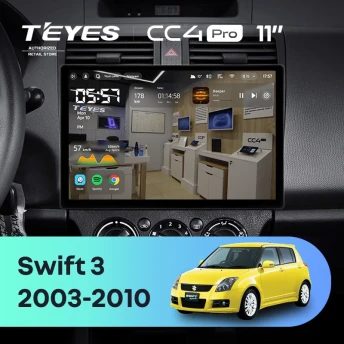 Штатная магнитола Teyes CC4 Pro 8/128 Suzuki Swift 3 (2003-2010) (11")