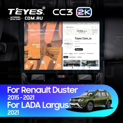 Штатная магнитола Teyes CC3 2K 6/128 Renault Duster (2015-2021) F1 (13")
