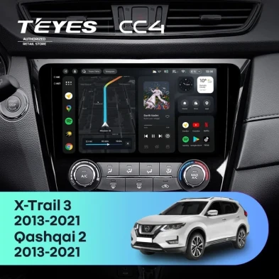 Штатная магнитола Teyes CC4 8/128 Nissan Qashqai 2 (2013-2021) F2 климат контроль Тип-AB
