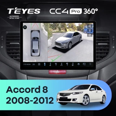 Штатная магнитола Teyes CC4 Pro 360 8/128 Honda Accord 8 (2008-2012) (13")