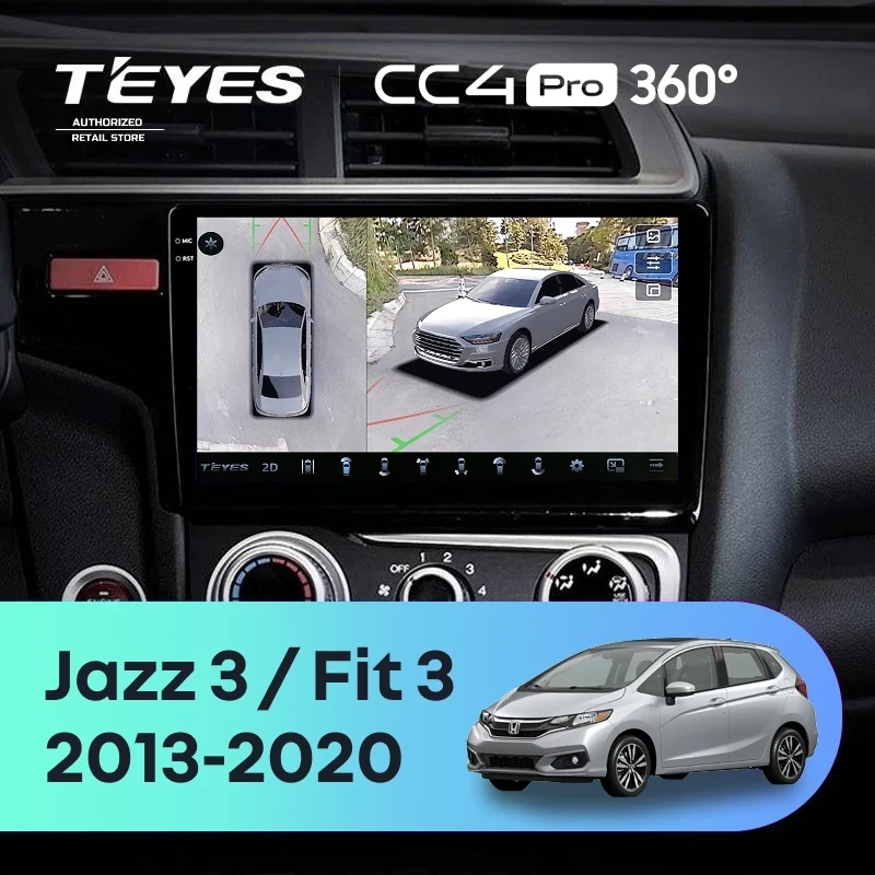 Штатная магнитола Teyes CC4 Pro 360 8/128 Honda Fit 3 (2013-2020) Тип-A
