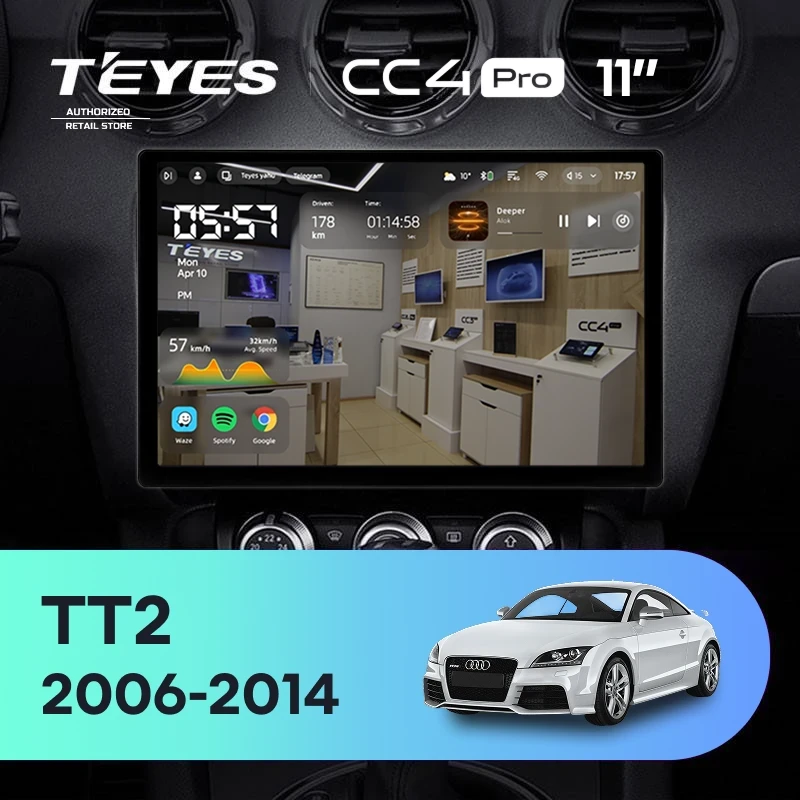 Штатная магнитола Teyes CC4 Pro 8/128 Audi TT 2 (2006-2014) (11")