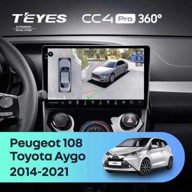Штатная магнитола Teyes CC4 Pro 360 12/256 Toyota Aygo B40 (2014-2021) F2