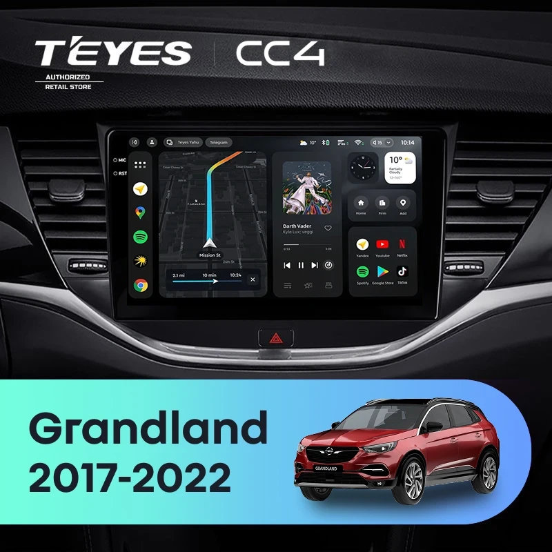 Штатная магнитола Teyes CC4 6/64 Opel Grandland (2017-2022) Тип-A