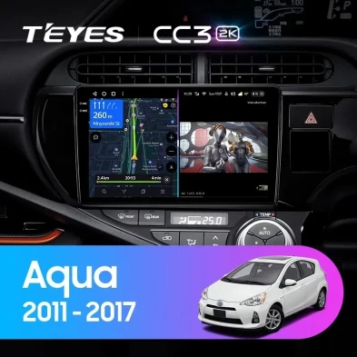 Штатная магнитола Teyes CC3 2K 4/64 Toyota Aqua (2011-2017) Правый руль