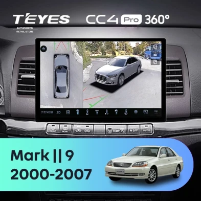 Штатная магнитола Teyes CC4 Pro 360 8/128 Toyota Mark II 9 X110 (2000-2007) F2 (13")
