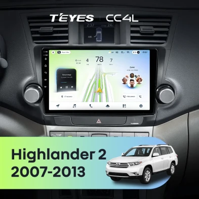 Штатная магнитола Teyes CC4L 6/64 Toyota Highlander 2 XU40 (2007-2013) F2 10"