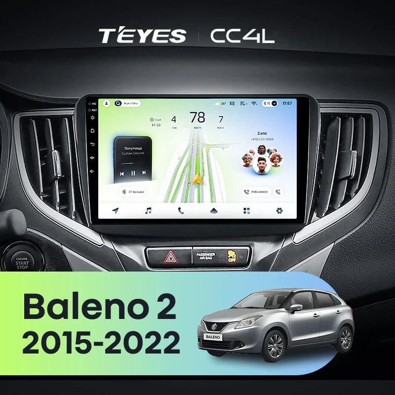 Штатная магнитола Teyes CC4L 4/64 Suzuki Baleno 2 (2015-2022)