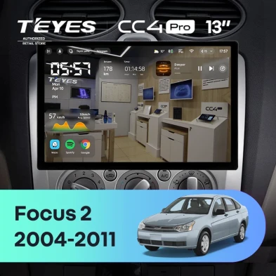 Штатная магнитола Teyes CC4 Pro 8/128 Ford Focus 2 Mk 2 (2004-2011) F1 (13")