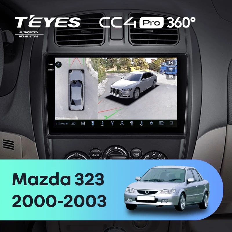 Штатная магнитола Teyes CC4 Pro 360 8/128 Mazda 323 BJ (2000-2003)