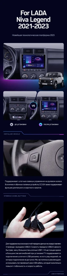 Штатная магнитола Teyes CC3 4/32 Lada Niva Legend (2021-2023)