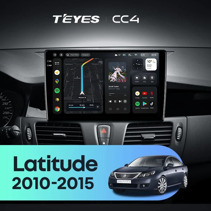 Штатная магнитола Teyes CC4 8/128 Renault Latitude 1 (2010-2015)