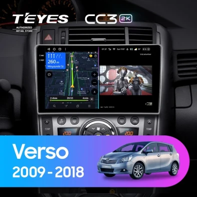 Штатная магнитола Teyes CC3 2K 6/128 Toyota Verso R20 (2009-2018) F1