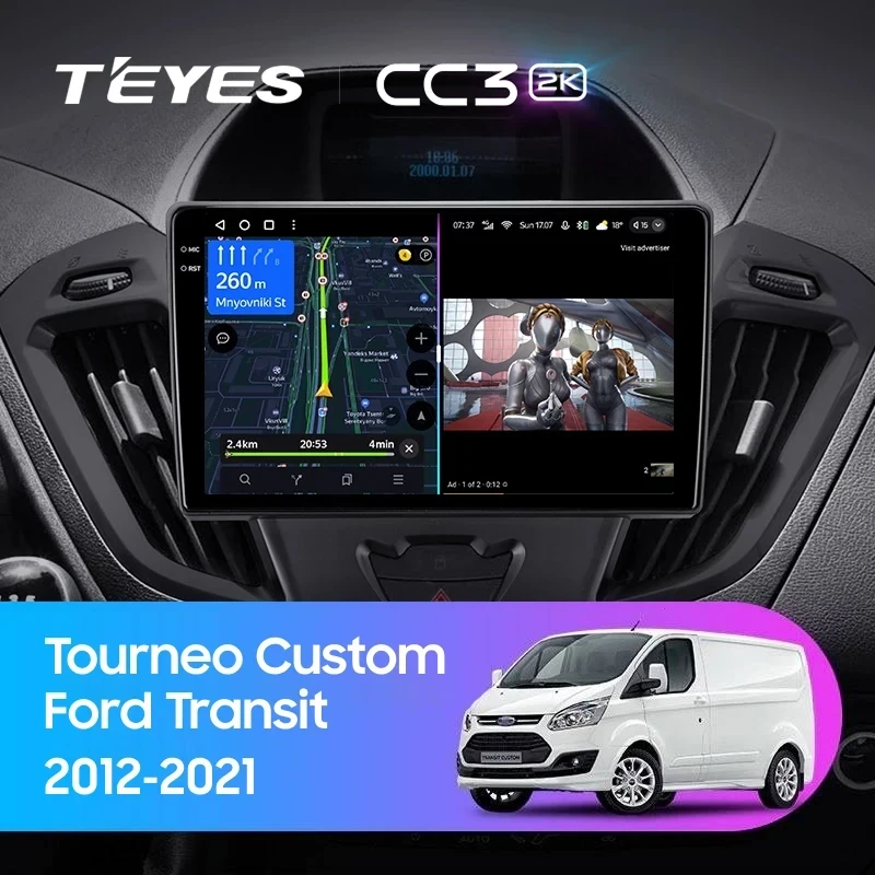 Штатная магнитола Teyes CC3 2K 360 6/128 Ford Transit (2012-2021) F1