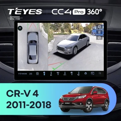 Штатная магнитола Teyes CC4 Pro 360 12/256 Honda CR-V 4 RM RE (2011-2018) Тип-B (13")