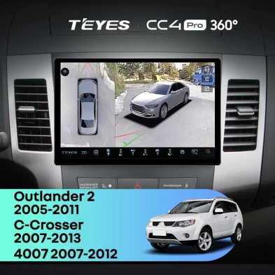 Штатная магнитола Teyes CC4 Pro 360 8/128 Peugeot 4007 (2007-2012) Тип-A (11")