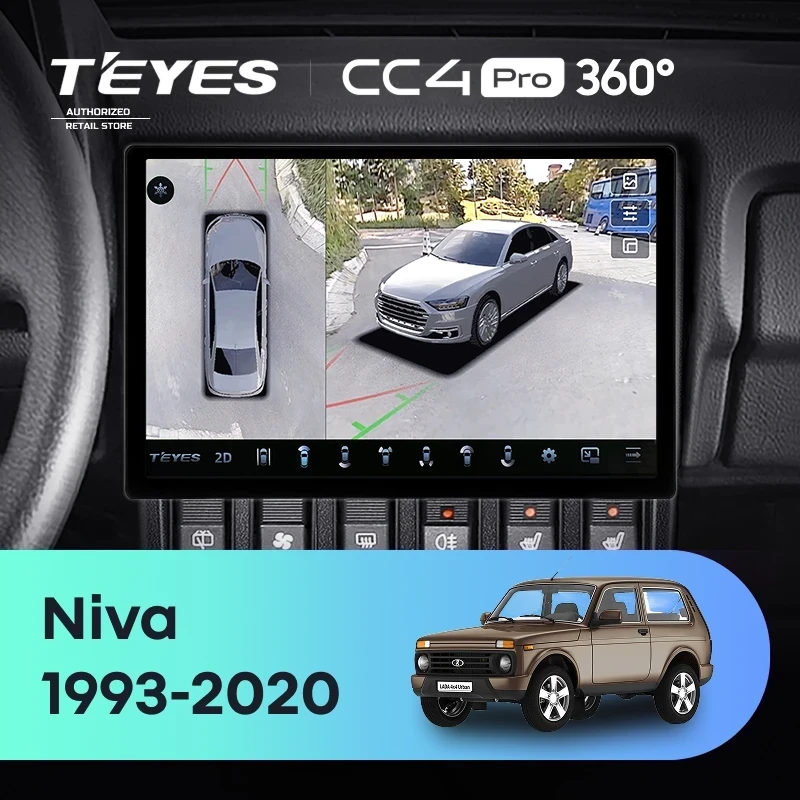 Штатная магнитола Teyes CC4 Pro 360 12/256 Lada Niva (1993-2020) (13")