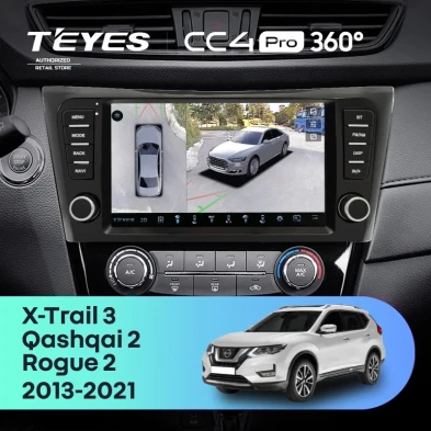 Штатная магнитола Teyes CC4 Pro 360 8/128 Nissan X-Trail 3 T32 (2013-2021) F4 климат контроль Тип-AB с кнопками