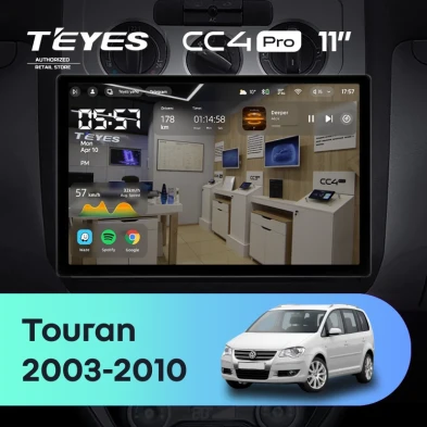 Штатная магнитола Teyes CC4 Pro 8/128 Volkswagen Touran 1 (2003-2010) F2 (11")
