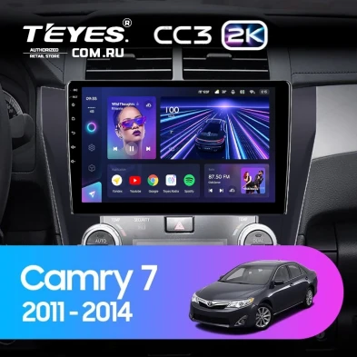 Штатная магнитола Teyes CC3 2K 6/128 Toyota Camry 7 XV 50 55 (2011-2014) (черная) F2