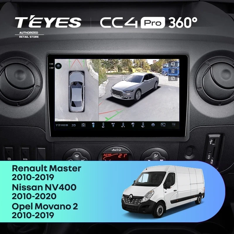 Штатная магнитола Teyes CC4 Pro 360 12/256 Renault Master (2010-2019) F2