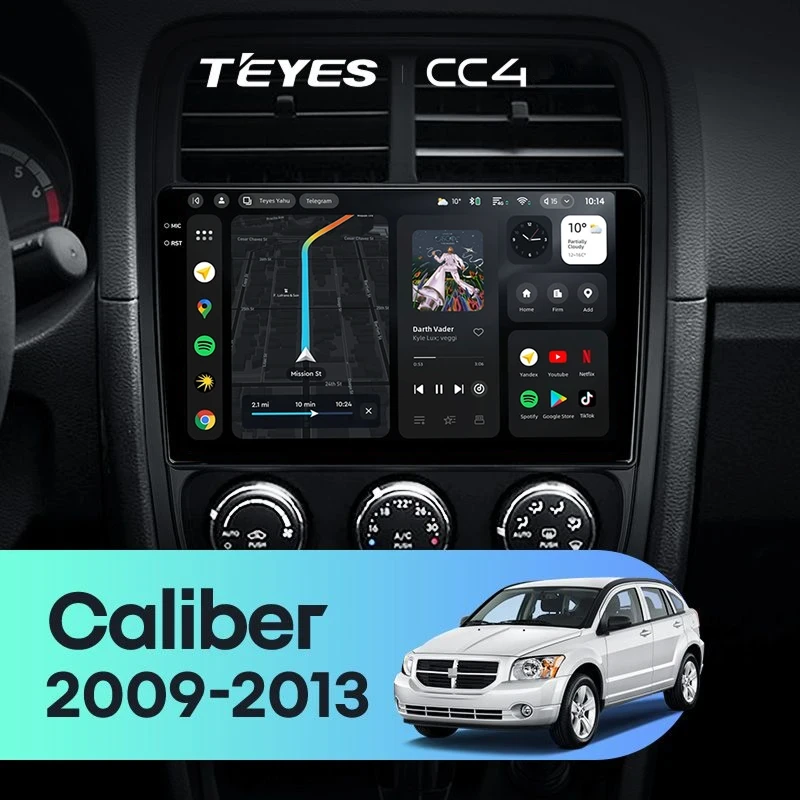 Штатная магнитола Teyes CC4 8/128 Dodge Caliber PM (2009-2013)