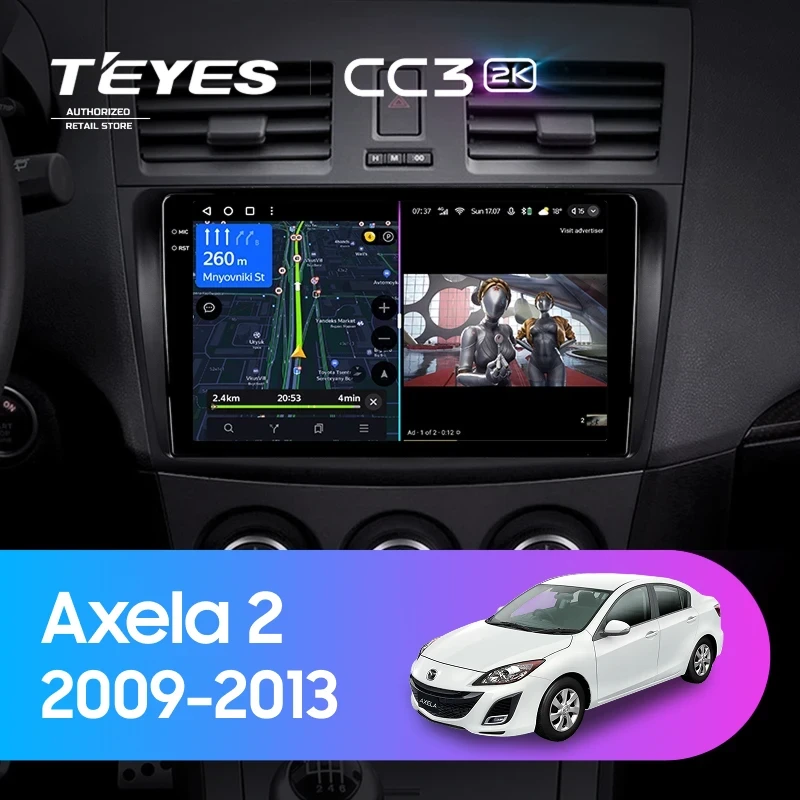 Штатная магнитола Teyes CC3 2K 4/64 Mazda Axela 2 (2009-2013)