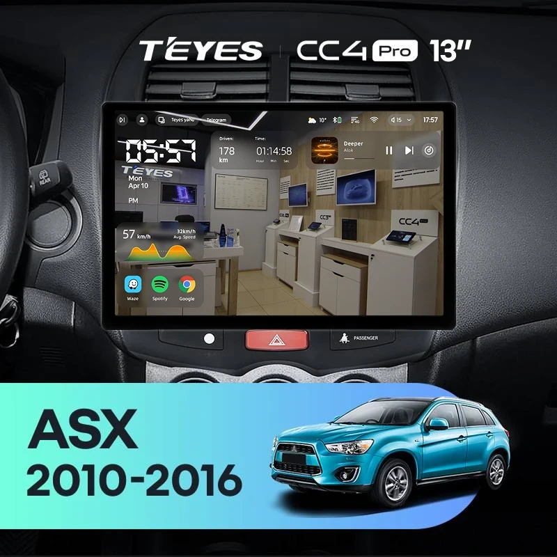 Штатная магнитола Teyes CC4 Pro 12/256 Mitsubishi ASX 1 (2010-2016) Тип-A (13")