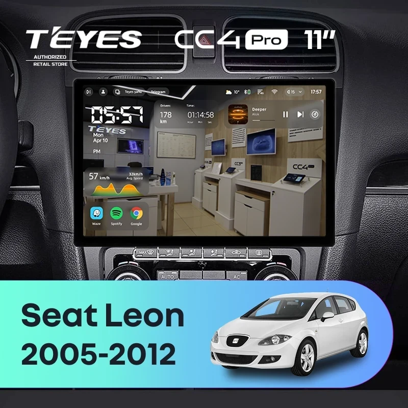 Штатная магнитола Teyes CC4 Pro 8/128 Seat Leon (2005-2012) (11")