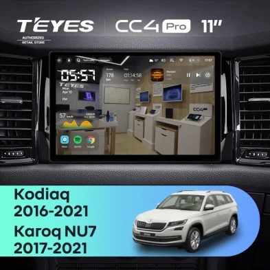 Штатная магнитола Teyes CC4 Pro 8/128 Skoda Karoq (2017-2021) Тип-A (11")