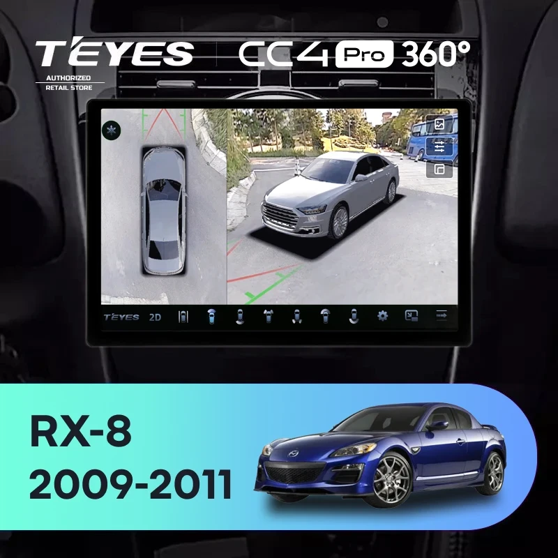 Штатная магнитола Teyes CC4 Pro 360 12/256 Mazda RX-8 SE (2009-2011) (13")