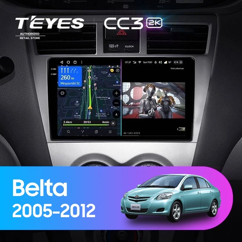 Штатная магнитола Teyes CC3 2K 6/128 Toyota Belta (2005-2012)