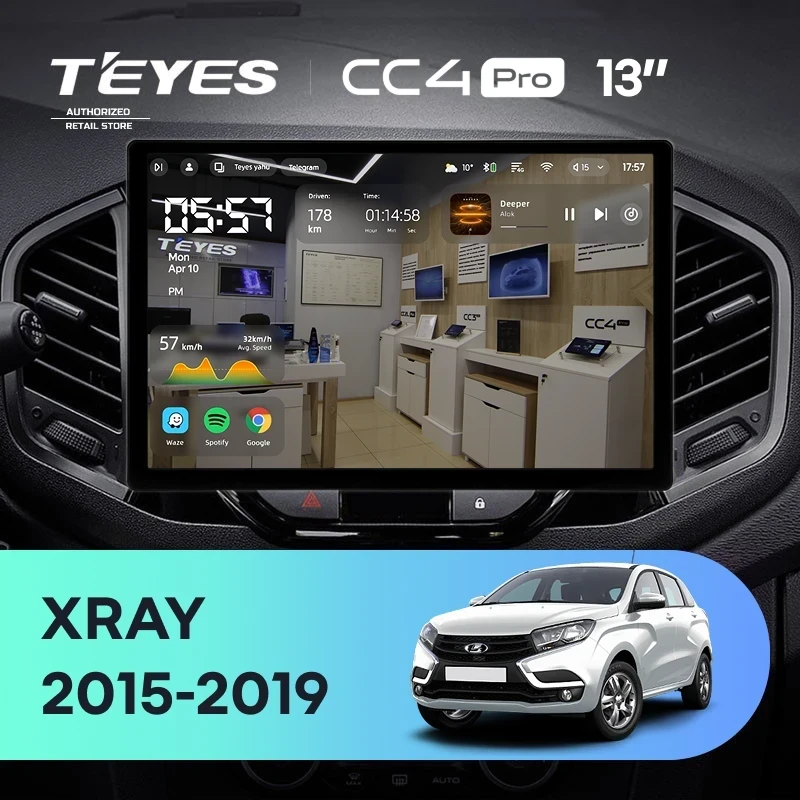 Штатная магнитола Teyes CC4 Pro 8/128 Lada Xray (2015-2022) (13")