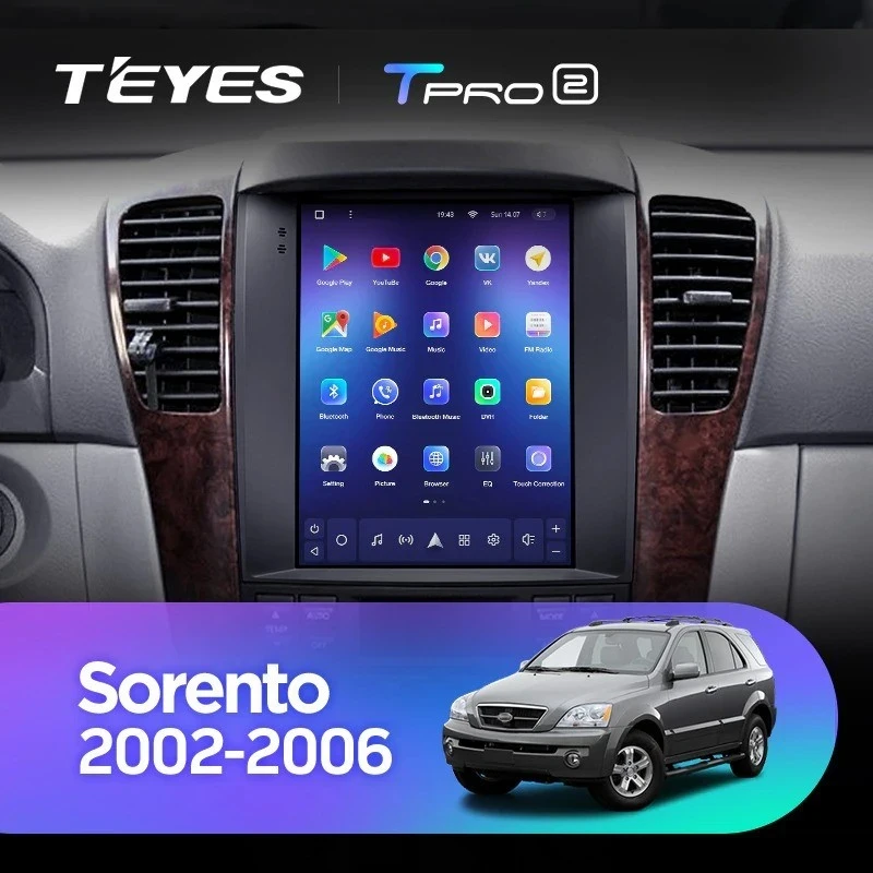 Штатная магнитола Tesla style Teyes TPRO 2 3/32 Kia Sorento BL (2002-2006)