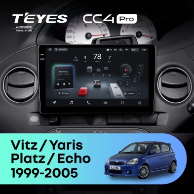 Штатная магнитола Teyes CC4 Pro 8/128 Toyota Vitz XP10 (1999-2005) F2