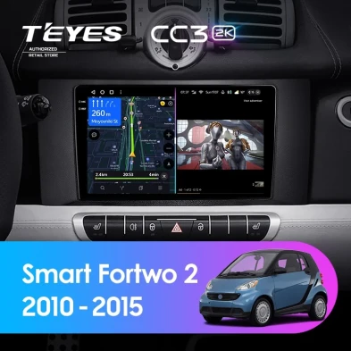 Штатная магнитола Teyes CC3 2K 4/32 Mercedes-Benz Smart Fortwo 2 (2010-2015) F1