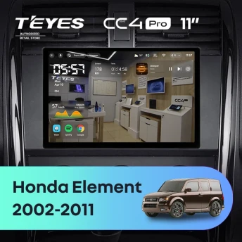 Штатная магнитола Teyes CC4 Pro 12/256 Honda Element YH (2002-2011) (11")