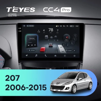 Штатная магнитола Teyes CC4 Pro 8/128 Peugeot 207 (2006-2015)