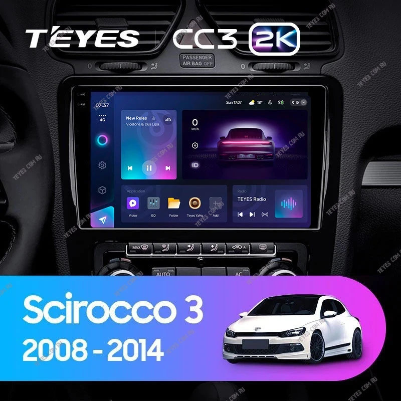 Штатная магнитола Teyes CC3 2K 4/32 Volkswagen Scirocco (2008-2014) F2