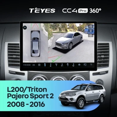 Штатная магнитола Teyes CC4 Pro 360 8/128 Mitsubishi Pajero Sport 2 (2008-2016) (13")