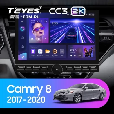 Штатная магнитола Teyes CC3 2K 6/128 Toyota Camry 8 XV 70 (2017-2020) F1 (13" с кнопками)