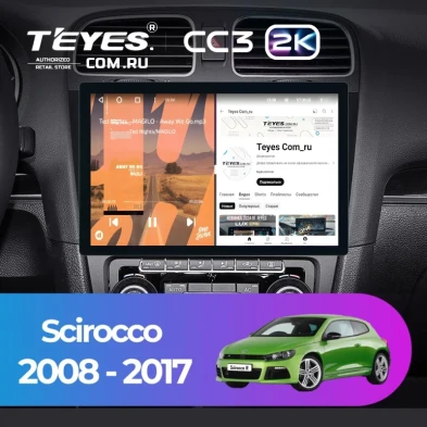 Штатная магнитола Teyes CC3 2K 4/32 Volkswagen Scirocco (2008-2017) (11")
