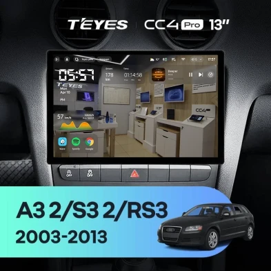 Штатная магнитола Teyes CC4 Pro 8/128 Audi S3 2 (2006-2012) (13")