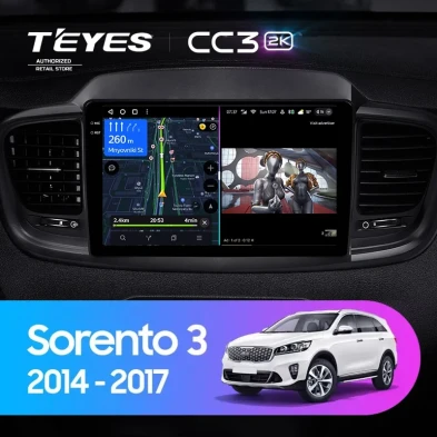 Штатная магнитола Teyes CC3 2K 6/128 Kia Sorento 3 Prime (2014-2017) Тип-A
