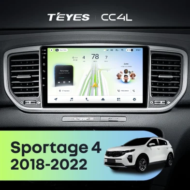 Штатная магнитола Teyes CC4L 6/64 Kia Sportage 4 QL (2018-2022) Тип-A