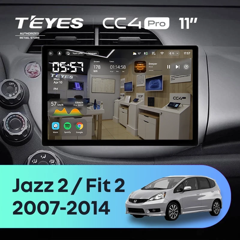 Штатная магнитола Teyes CC4 Pro 8/128 Honda Jazz 2 (2007-2014) (11")